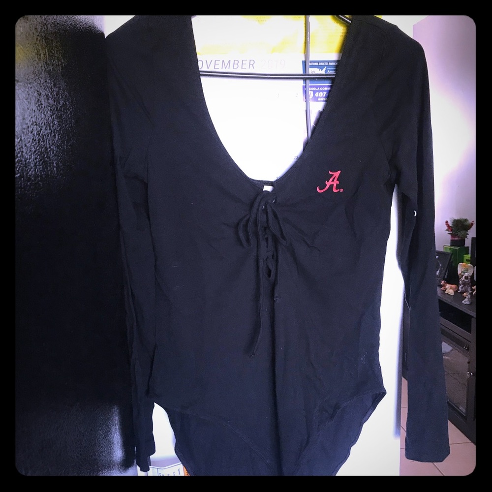 Long sleeve low cut bodysuit